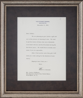 1963 Robert F. Kennedy Signed Typed Letter on US Attorney General Letterhead In 11x13 Framed Display (Beckett)